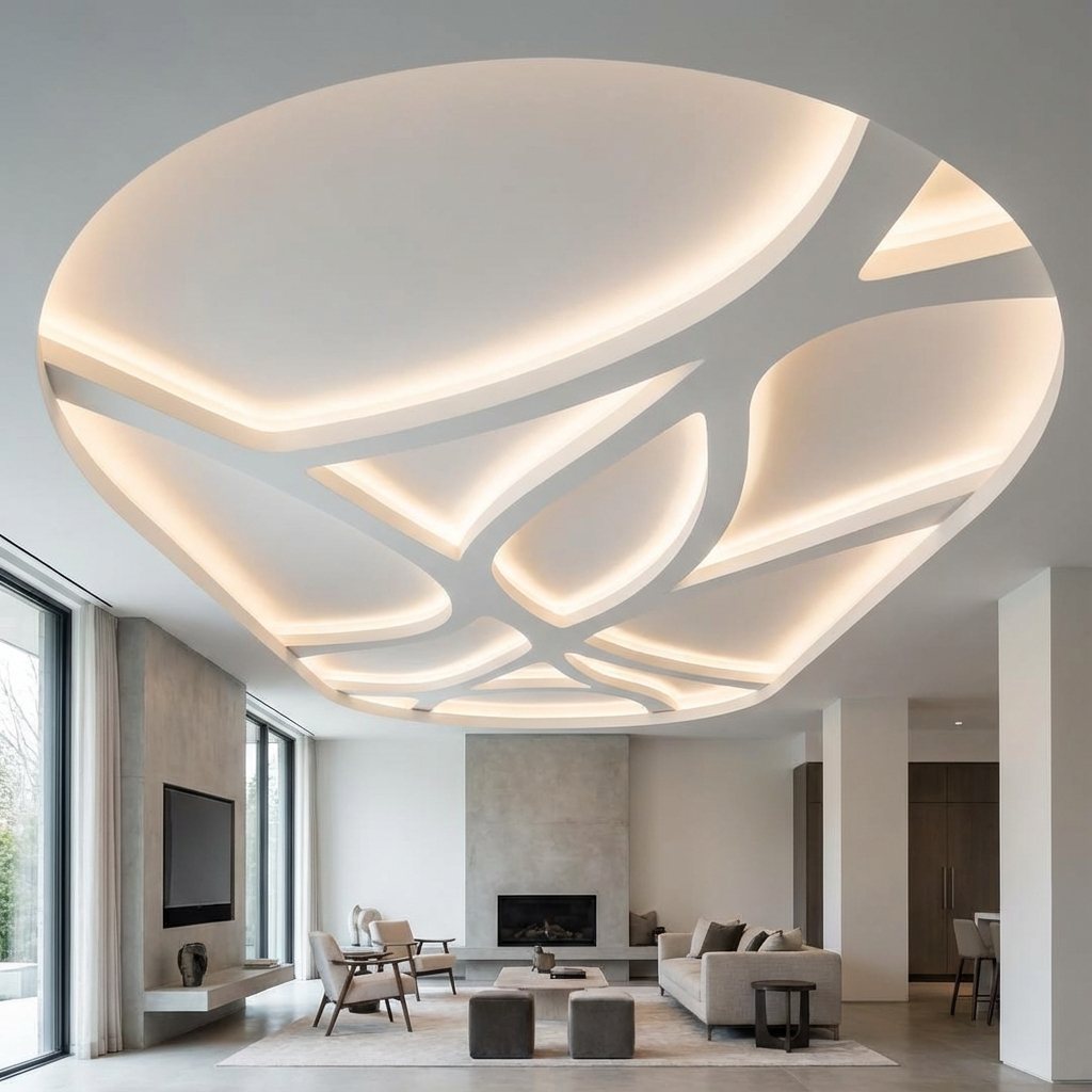 Curved architectural ceiling design